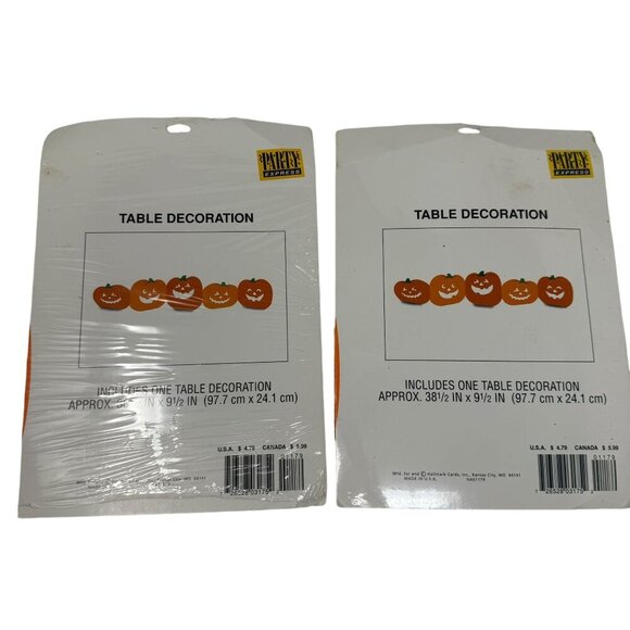 Vintage Hallmark Pumpkin Table Decoration Set Jack o lantern Orange Party - Picture 2 of 5
